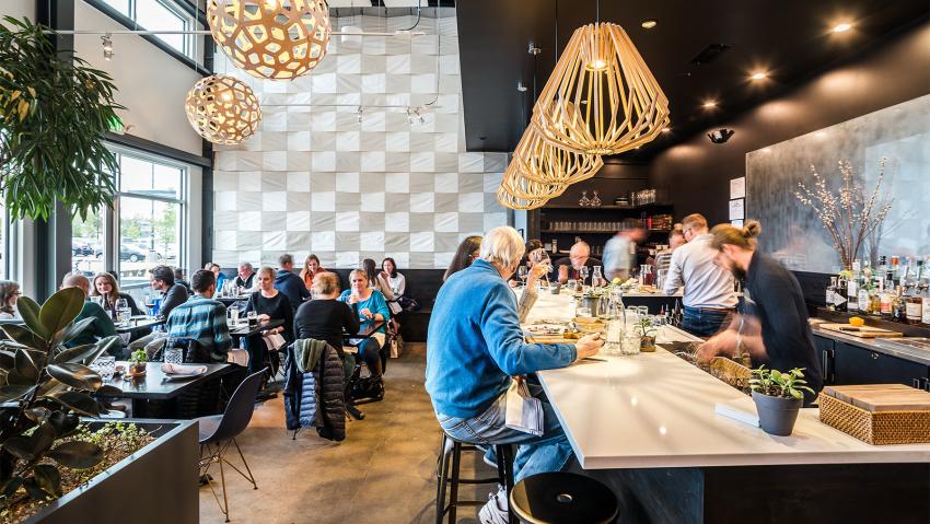 Diners enjoy tasty eats at Annette inside Stanley Marketplace in Aurora Colorado