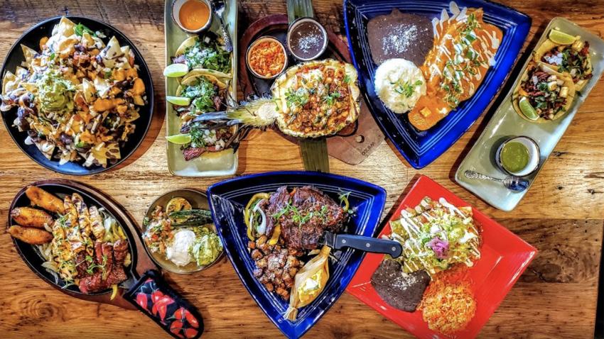 A selection of colorful Mexican food at Sazon in Aurora Colorado