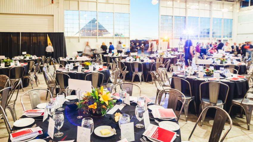 A filled room at The Hangar in Aurora Colorado