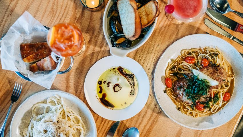 A spread of Italian eats