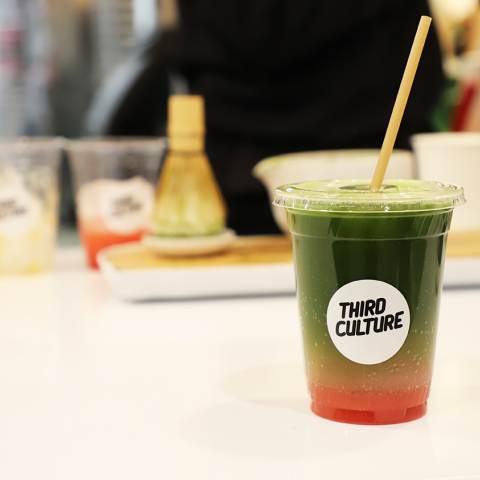 Matcha drink at Third Culture Bakery in Aurora Colorado