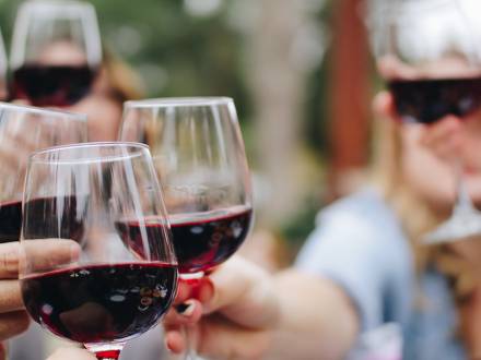 People drinking wine in Aurora, Colorado.